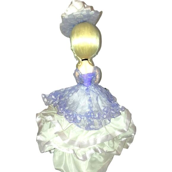 14" Vintage Big Eyed Big Head Pose Bradley Inspired Fair Doll in Lavender - Picture 5 of 14